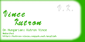 vince kutron business card